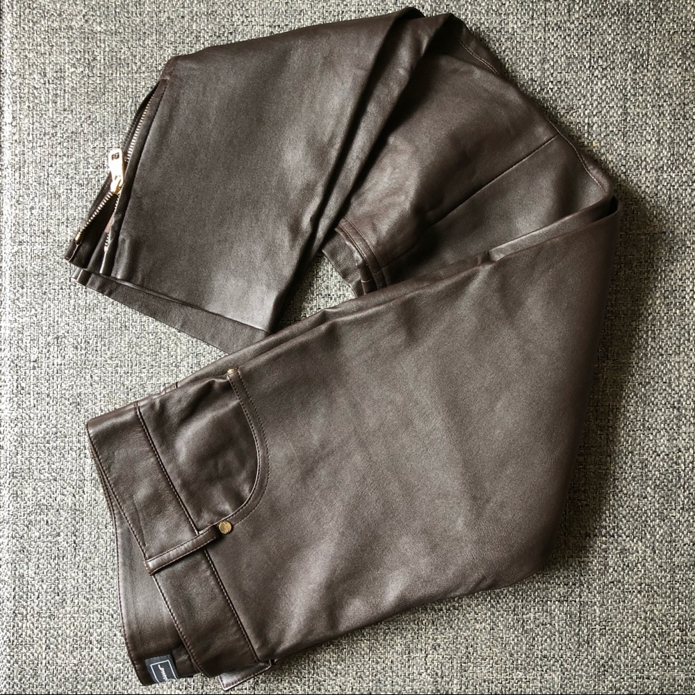 Ferragamo leather pants! Sz 42. BNWOT!